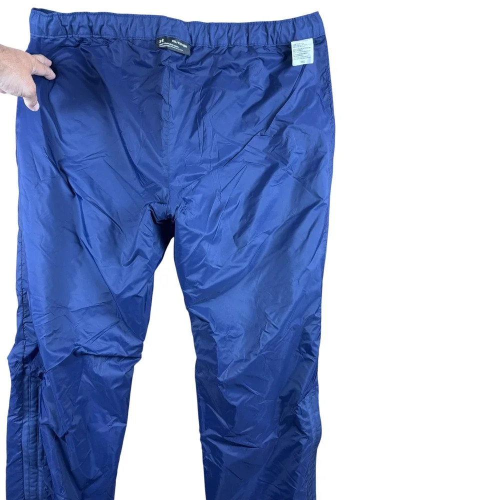 Under Armour Mens XXL Navy Blue Loose Fit Storm Track Pants Ankle Zip Athletic